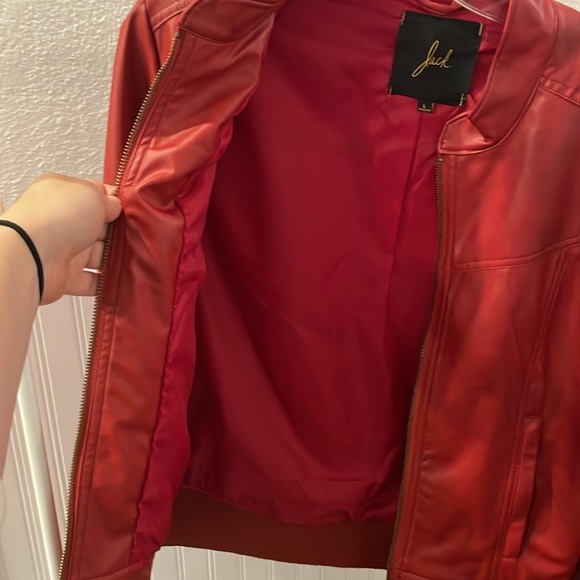 Vintage Red Faux Leather Jacket Size M - Picture 3 of 16